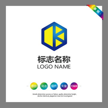 字母K LOGO 设计 AI