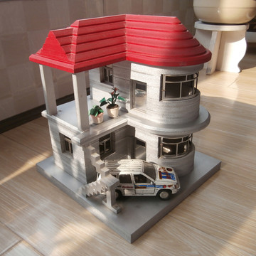 建筑模型 小别墅俯视
