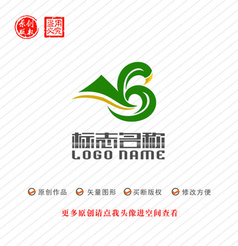 YB字母BY标志小鸟logo