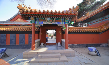 中国风古建筑 东方元素 红墙