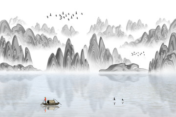 水墨山水畫