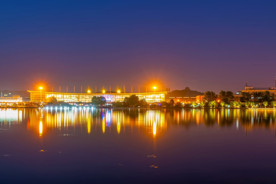 南京玄武湖南京火车站夜景