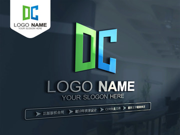 DC字母LOGO设计 DC标志