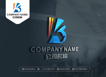 BK字母LOGO设计 KB标志