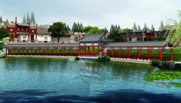 廊榭 長廊 水榭 河邊廊榭