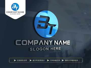 BT字母 LOGO设计 标志