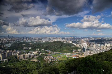 惠州高榜山鸟瞰城市风光