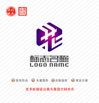 HTZ字母标志花字logo