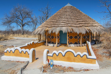 博茨瓦纳的传统小屋住宿