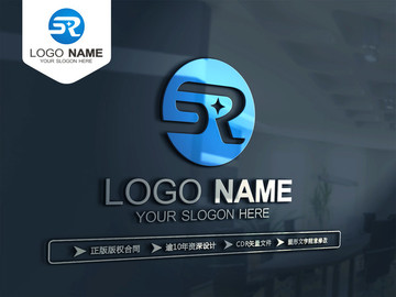 SR字母LOGO SR標志設(shè)計