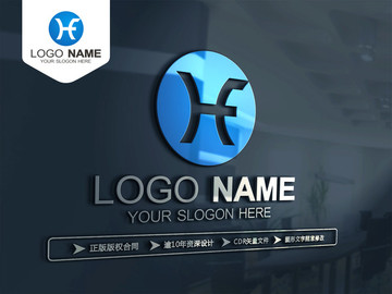 HF字母 建筑服装科技LOGO