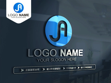 JA字母LOGO 建筑服裝電子