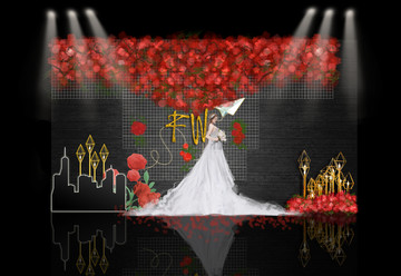 紅黑婚禮迎賓區(qū)