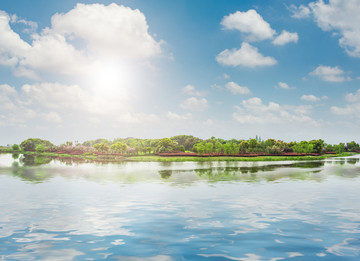 公园湖水风景