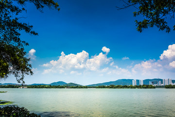 城市湖景