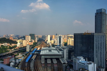 广州天河城市建筑风光广州东站