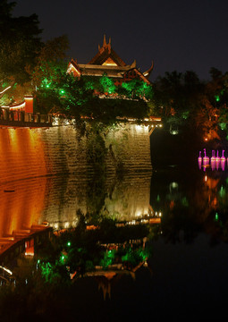 自贡王爷庙夜景 自贡地标