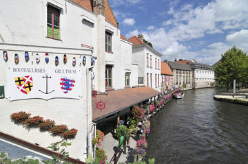 比利时布鲁日的运河小镇
