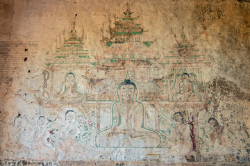 苏拉玛尼佛塔寺庙的古代壁画