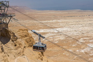缆车到犹太沙漠边缘的马萨达要塞