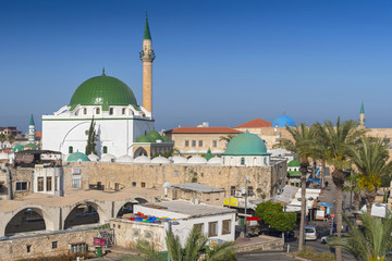 街景和旧城阿克科清真寺
