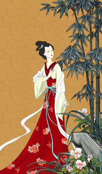 古典美女 工筆畫
