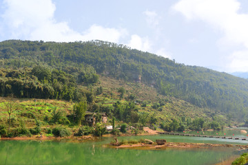 大同河 浮桥 乡村河流