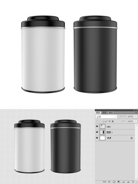茶罐效果图 茶罐 铁罐 茶包装