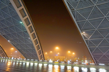 成都双流机场 到达厅 夜景