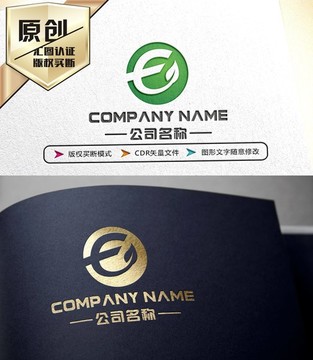 F字母绿色LOGO设计