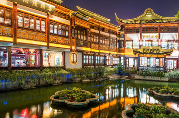 上海城隍庙 老上海 城隍庙夜景