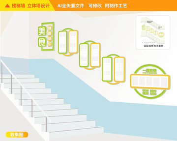 餐厅楼道校园文化墙