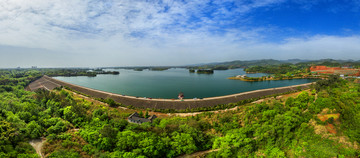 四川简阳三岔湖大坝全景图