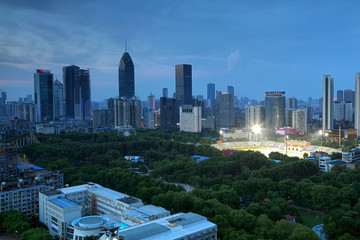 武汉汉口城市风光夜景