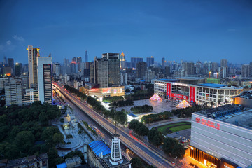 武汉汉口城市风光夜景