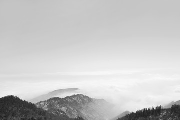 黑白风光素材 云海 雪山