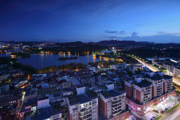 惠州西湖城市风光夜景