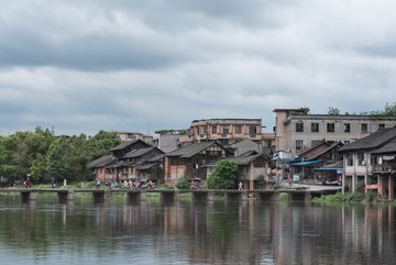 古镇 平桥 河面风景