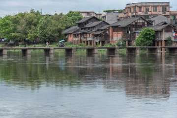 古镇 平桥 河面风景