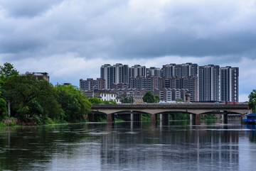 古镇 平桥 河面风景