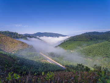 航拍西双版纳勐海县山区