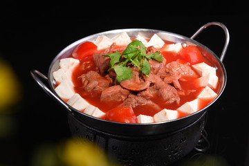 西红柿肉片锅