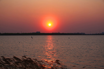 日落 夕阳 霞光 傍晚 晚霞