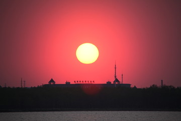 日落 夕阳 霞光 傍晚