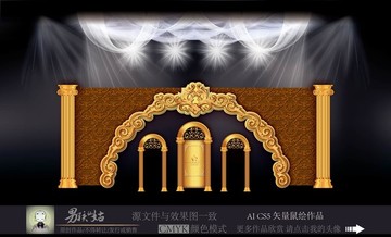 歐式拱門婚禮 金色婚禮