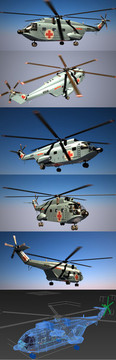 3dMAX 直8b型艦載直升機(jī)