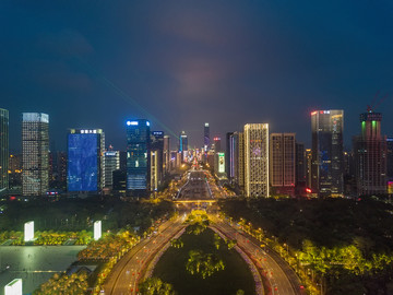 深圳中心区深南大道夜景