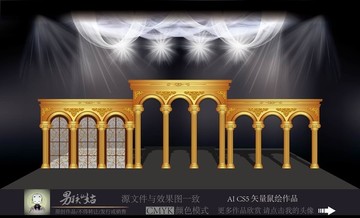 歐式拱門(mén)婚禮 金色拱門(mén)