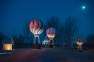 热气球夜景