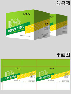 绿色环保配件彩盒包装设计